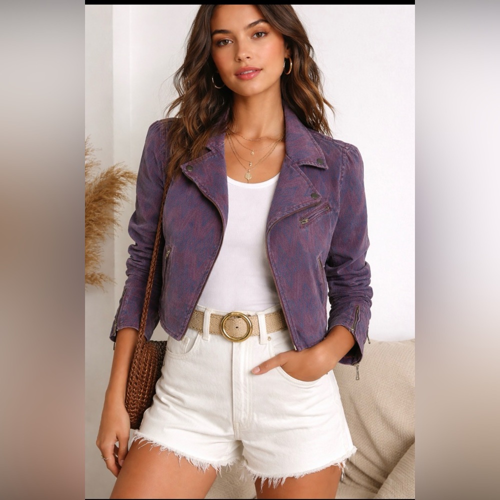 Women’s Purple Moto Jacket Size 2